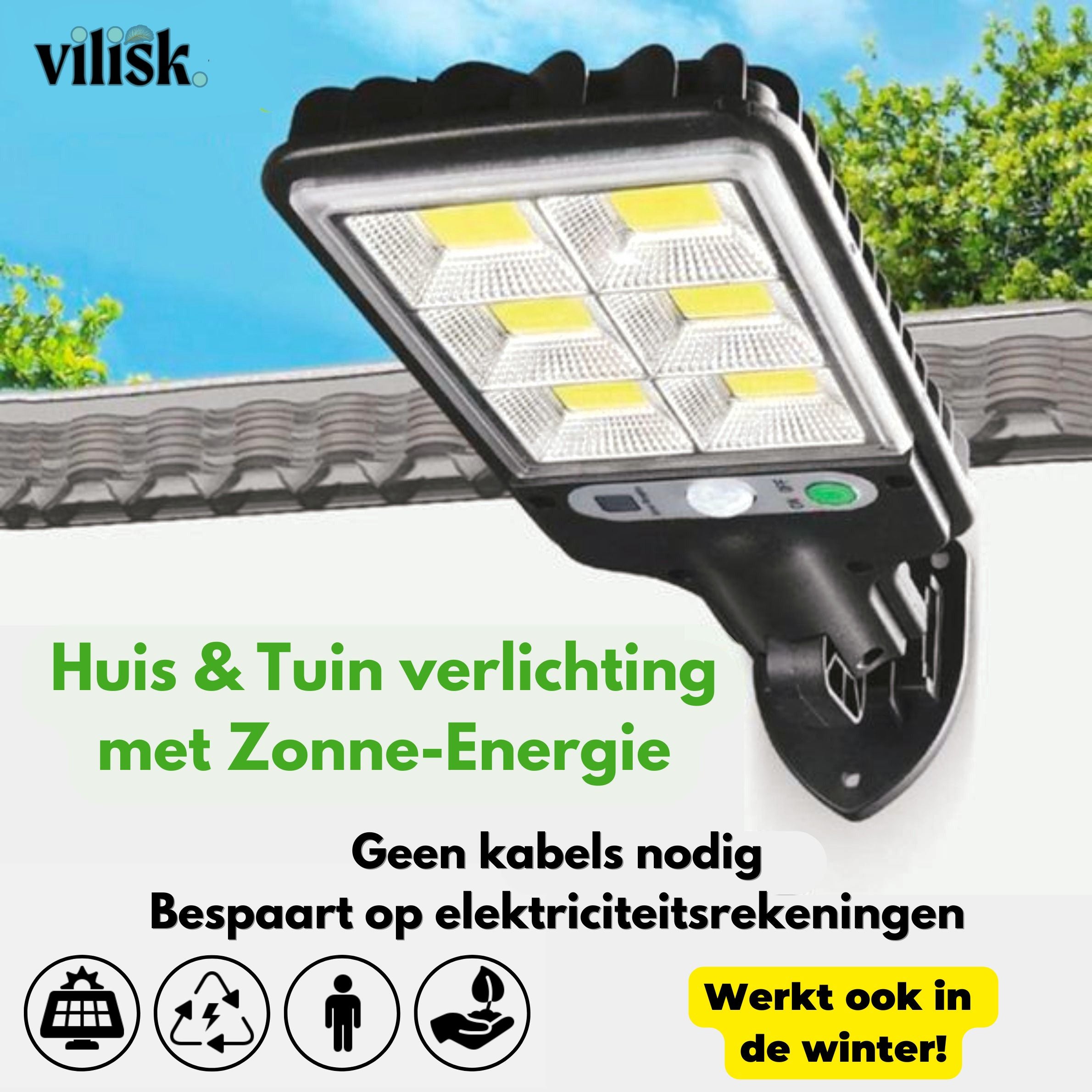 Solcelledrevet LED Light™ | Vandtæt IP65 Havelampe - Virker også om efteråret!