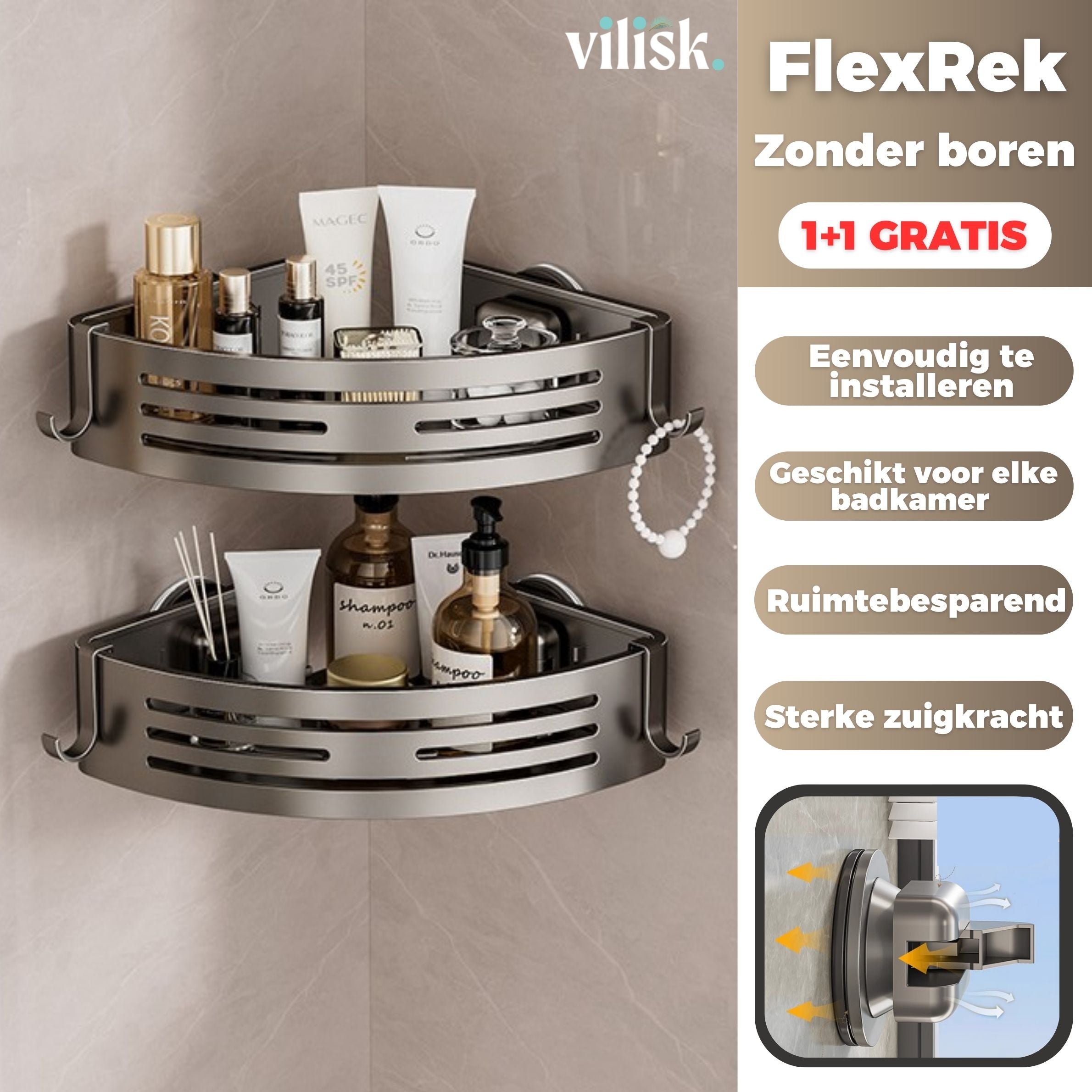 FlexRek | Eenvoudige Opslag, Zonder Boren