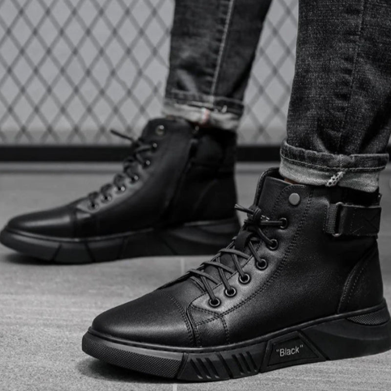 Marco Boots™ | Sorte varme læderstøvler