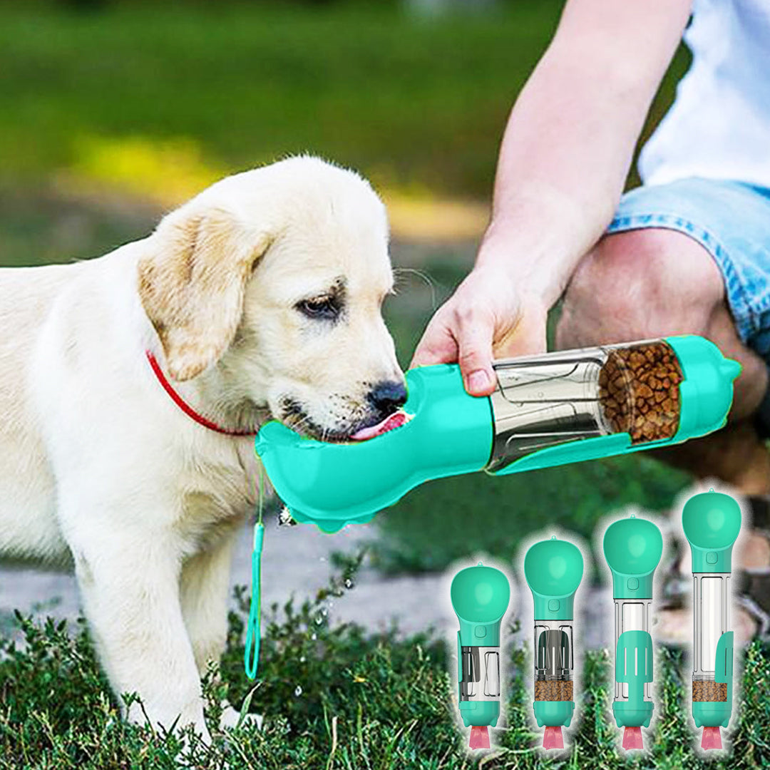 3-i-1 hundeflaske; Gør dit liv lettere!